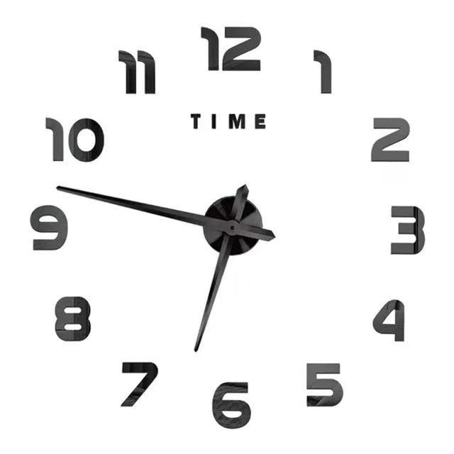 Large Wall Clock 3D DIY Quartz Acrylic Mirror Stickers Clocks