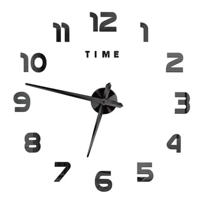 Large Wall Clock 3D DIY Quartz Acrylic Mirror Stickers Clocks