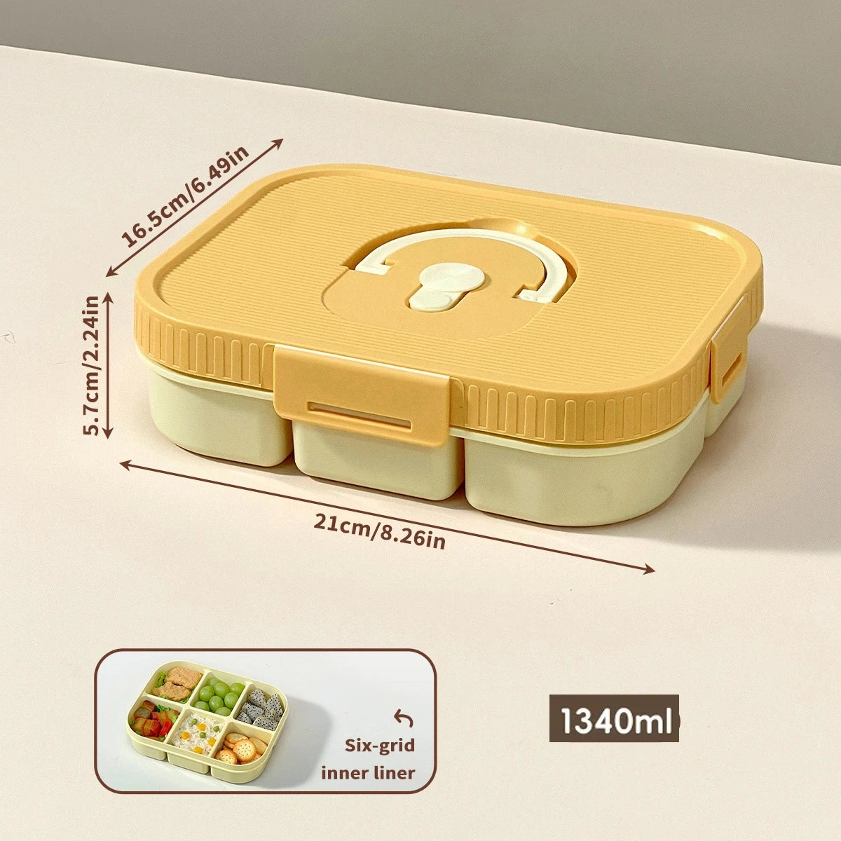 Microwave Plastic Divided Lunch Box With Handle Camping