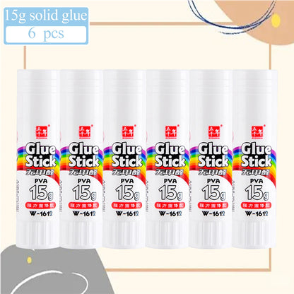 3/6PCS Student Office Stick Long Lasting Smooth Handmade Art Glue