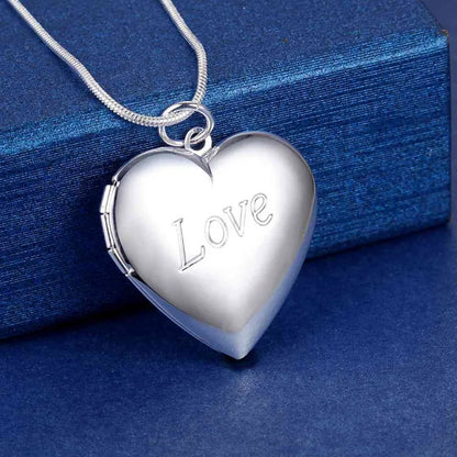 40-75cm 925 Sterling Silver seashell Photo open Frame Necklace
