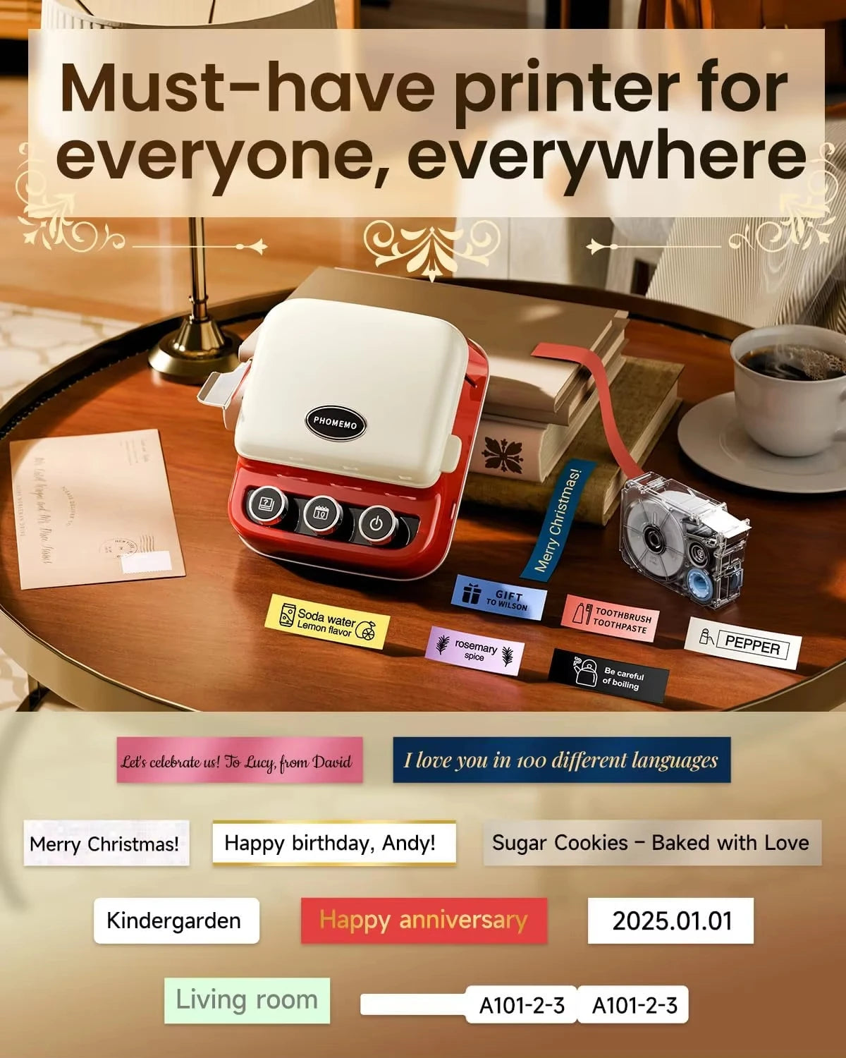 Phomemo P15 Label Printer Gift Label Printer Ribbon Label Printer