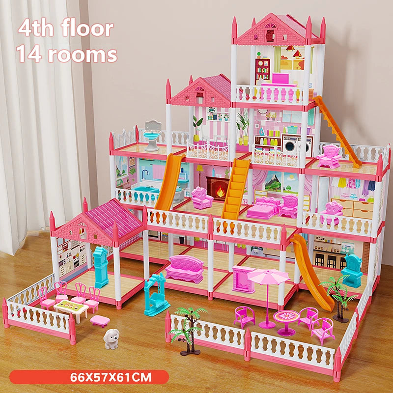 Toy 3d Assembly Diy Mini Toy House Accessories Villa Princess Castle