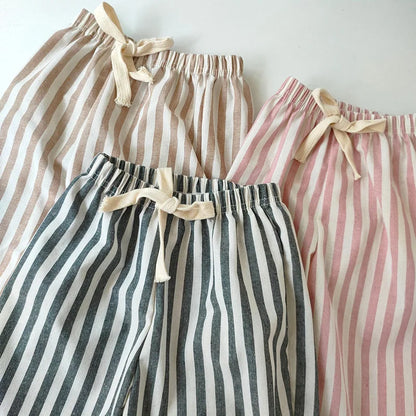 Linen Cotton Stripe Summer Pants