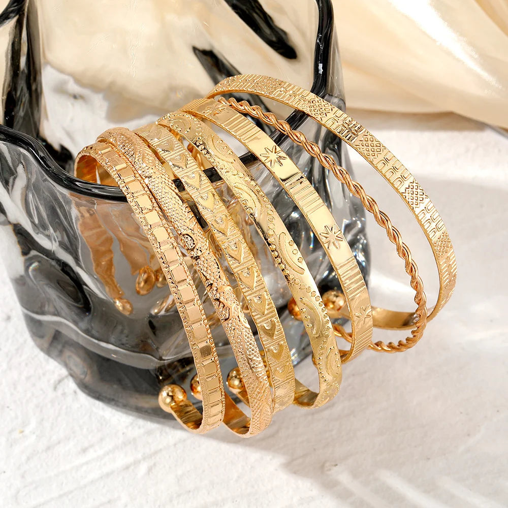 DANA 7 Pcs/Set Punk Gold Bracelets