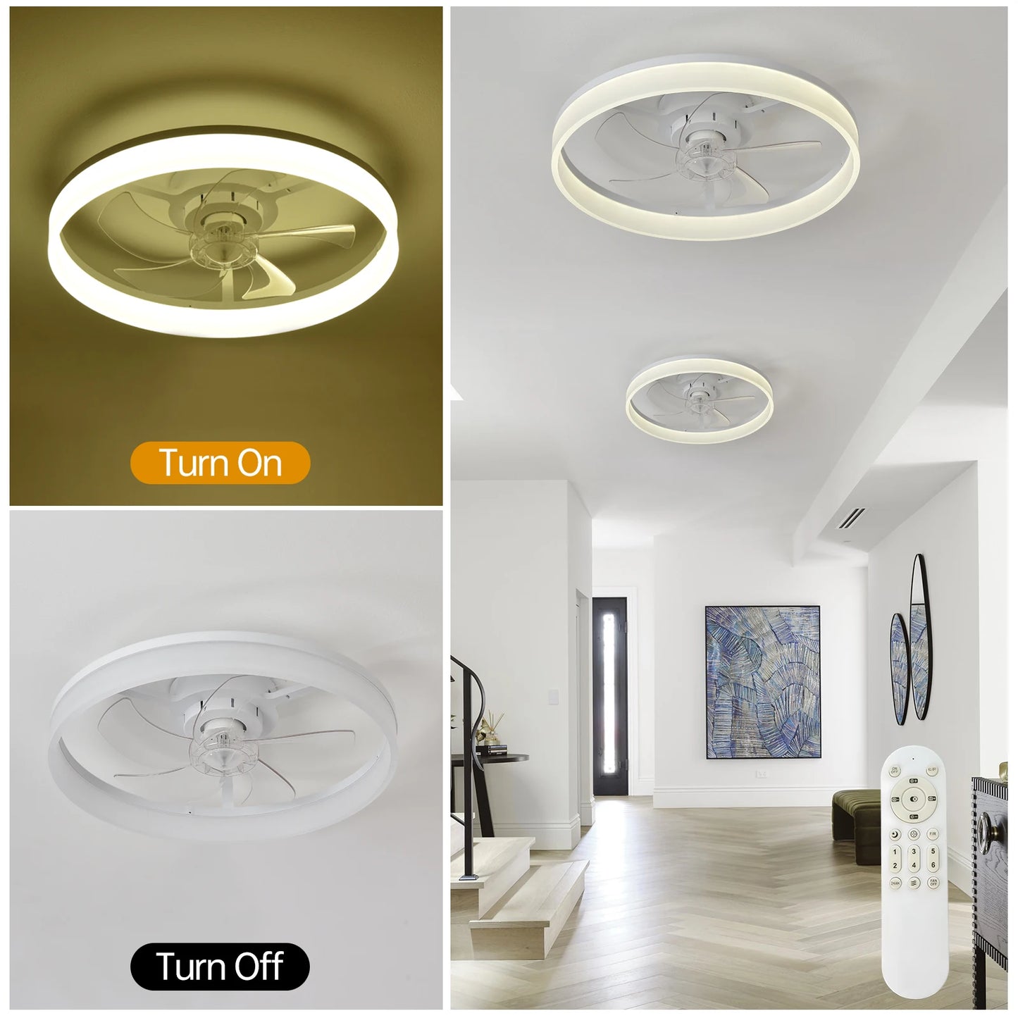 Ceiling Fan (With Lighting) Silent LED Dimmable Ceiling Fan