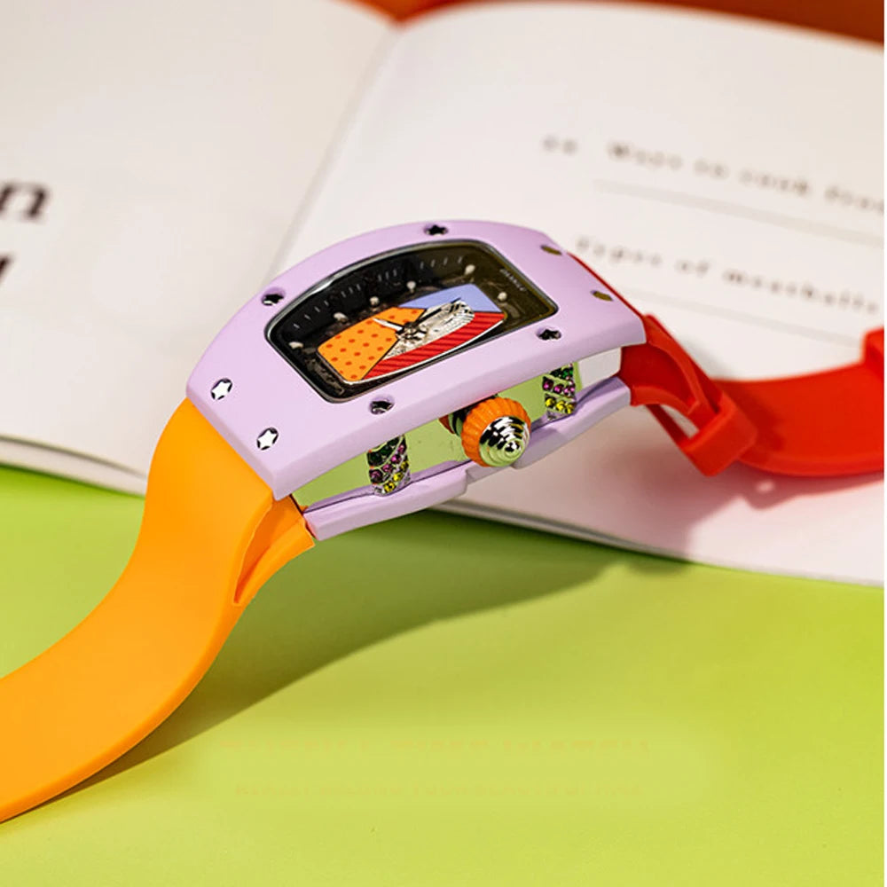 Luxury Silicone Sports Quartz Diamond Wristwatch