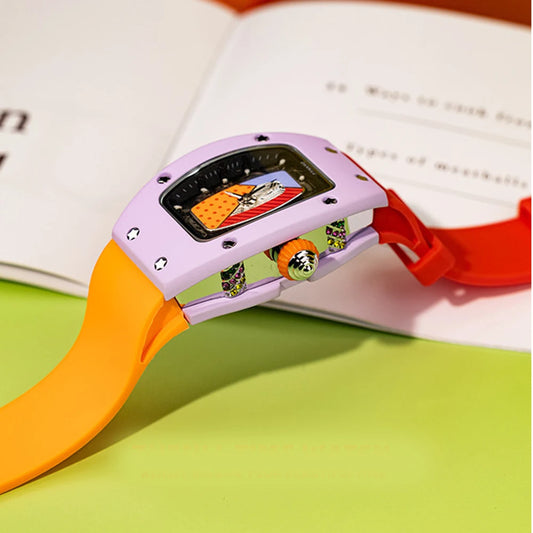 Luxury Silicone Sports Quartz Diamond Wristwatch