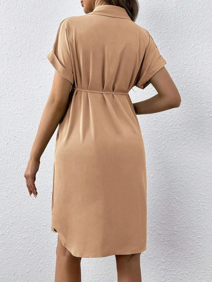 Maternity Striped Short Sleeve Pregnant Casual Dress