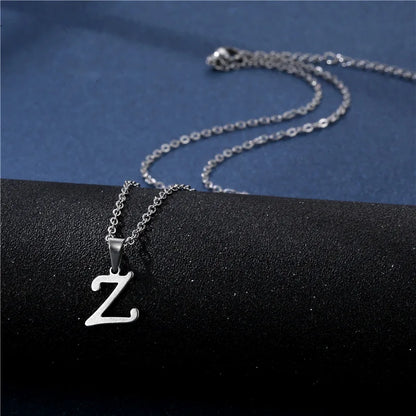 Letter Stainless Steel Letter Glossy Choker Necklaces