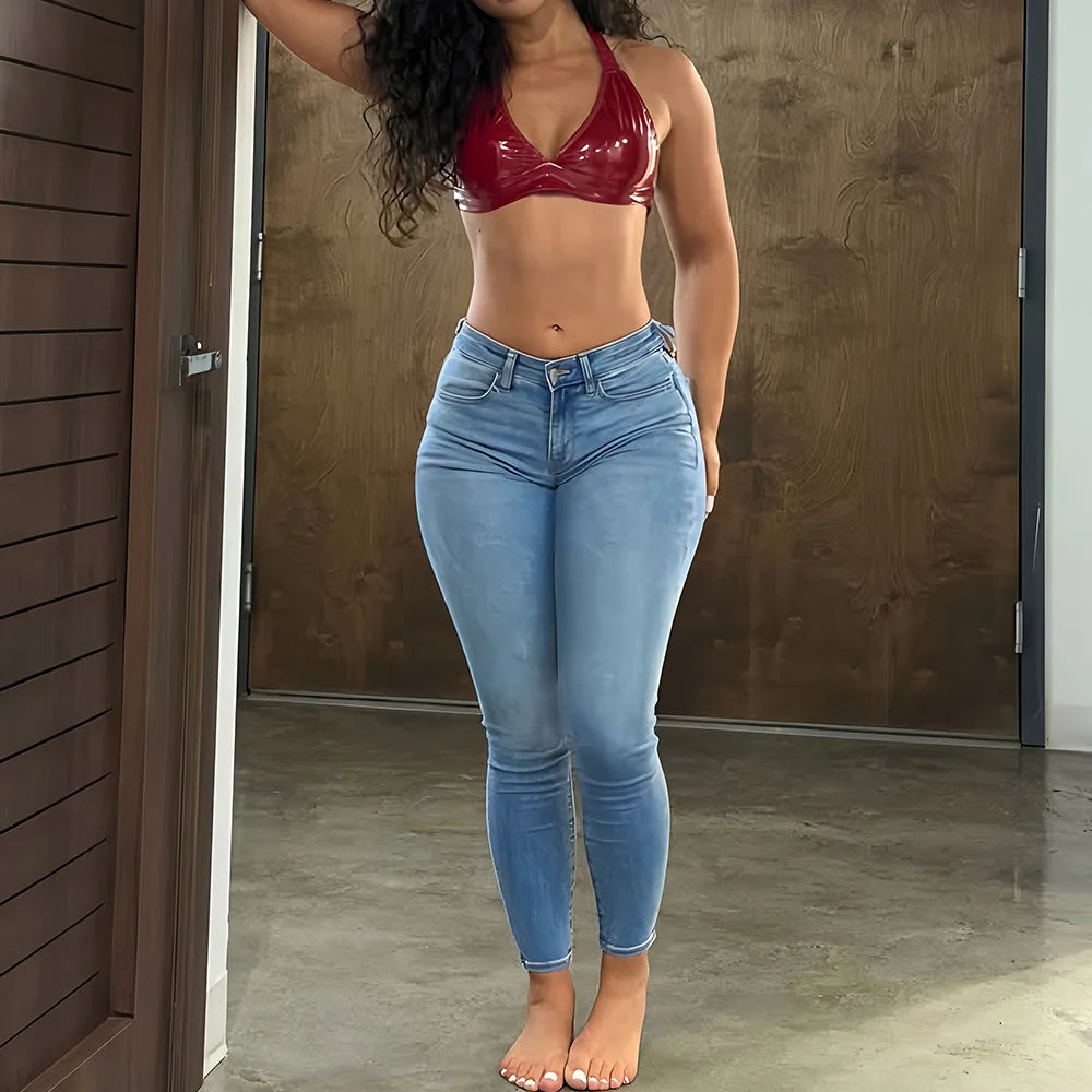 Butt Lifting Slim Fit Denim High Waist Ultra Thin Street Style Sexy Jeans