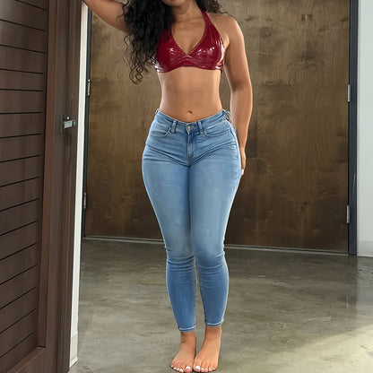 Butt Lifting Slim Fit Denim High Waist Ultra Thin Street Style Sexy Jeans