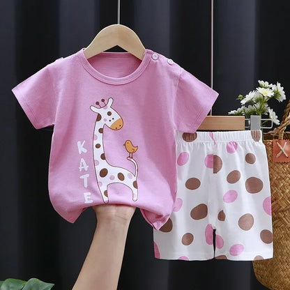 Boys Girl T-shirt Cotton Short sleeve Toddler Set