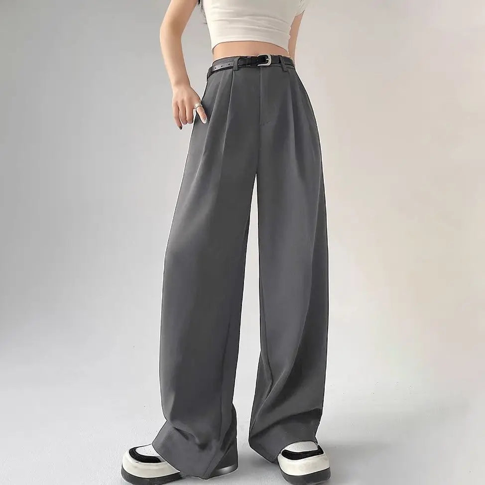 Botvotee Causal Suits Office Elegant Chic Wide Leg Pants