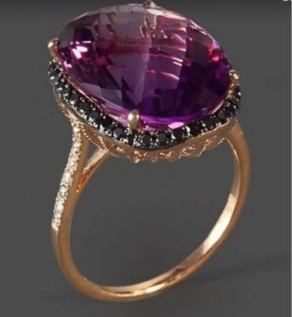 Taro Crystal Rose Gold Color Ring