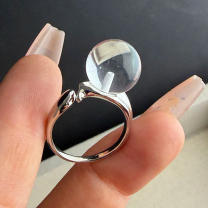 925 Sterling Silver Big Balls Finger Open Vintage Handmade Ring