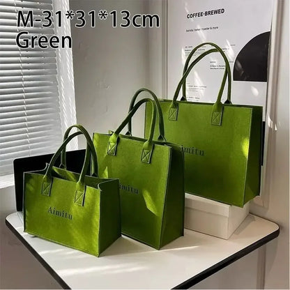 Flower Handbag Felt Large Shoulder Bag