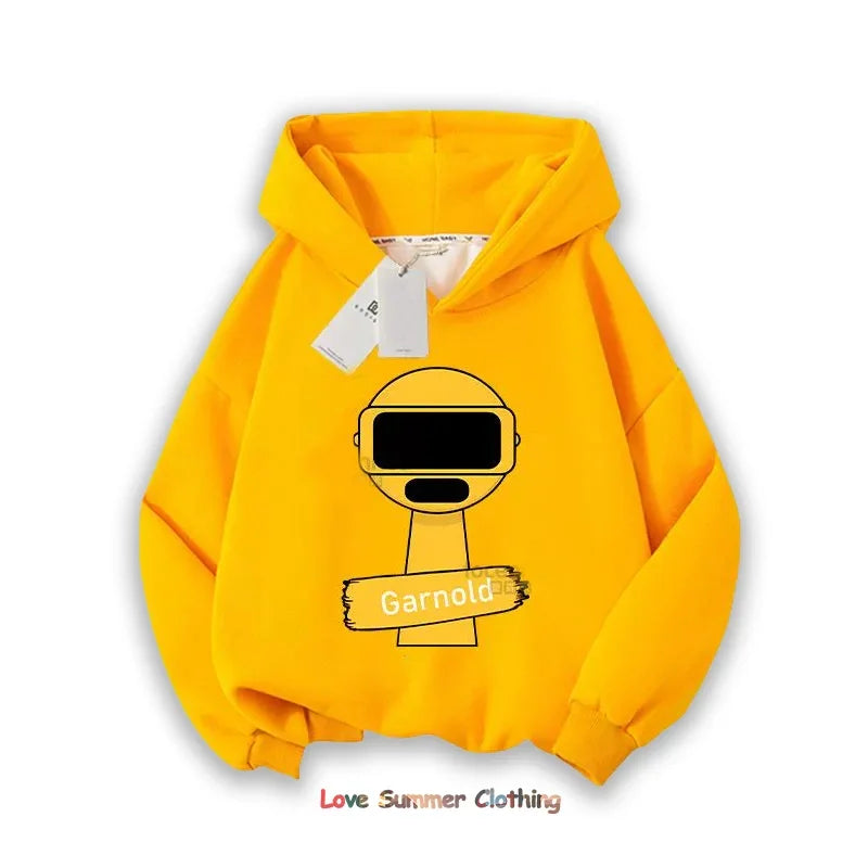 Sprunki Thick Anime Cartoon Sweatshirt Autumn Winter Hip Hop Hooded
