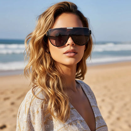 Vintage Semi-round Monoblock  Sunglasses