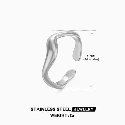 Gold Stainless Steel Heart Metal Hollow Waterproof Rings