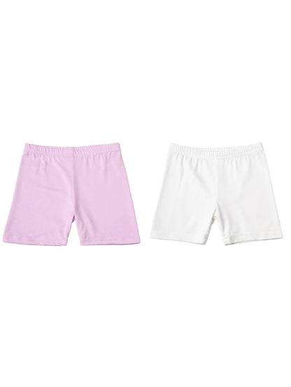 2Pcs Summer Solid Color Kids Leggings Girls