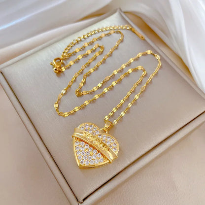 Heart Butterfly Stainless Steel Pendant Necklaces Jewelry