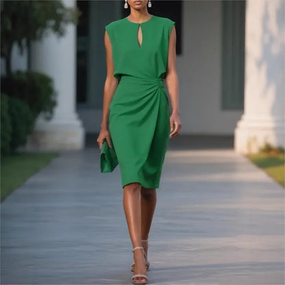 Sexy Slim Cross Solid Sleeveless Dress