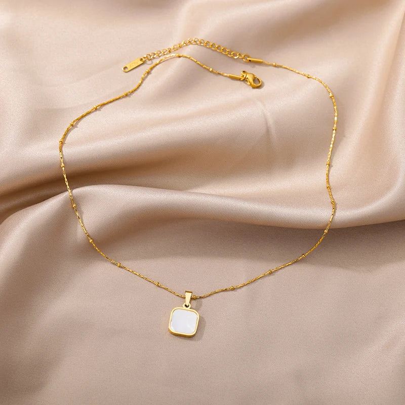 Devil's Eye Pendant Stainless Steel 18K Gold Plated Zirconia Necklace