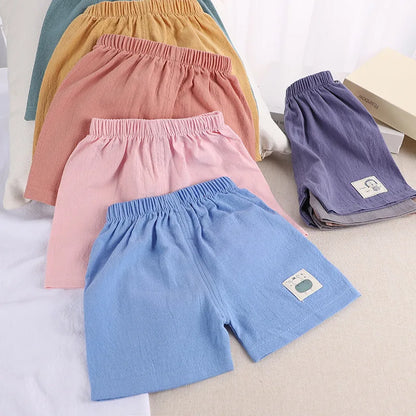 Shorts Boys Girls Cotton Linen Short Pants