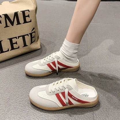 Elegant Round Head Sexy Breathable Half Slippers Shoes