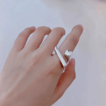 925 Sterling Silver Open Pearl Smile Stackable Finger Ring
