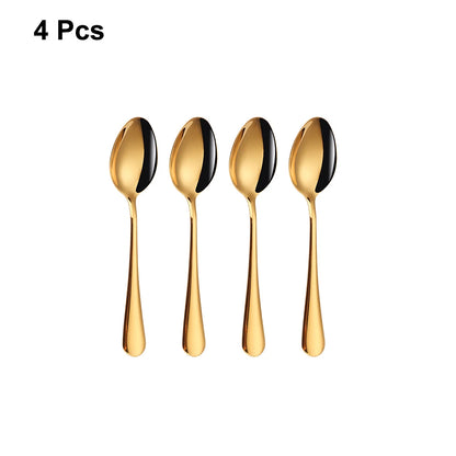 4/6/12 Pieces Gold Dessert Stirring Spoons Set