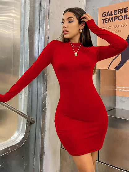 Long Sleeve Slim Mini Dress