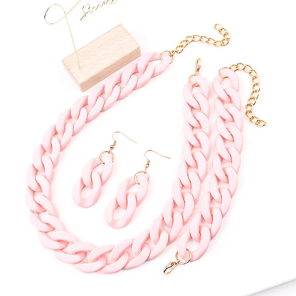 Fish Sheep Acrylic Chunky Chain Choker Necklace