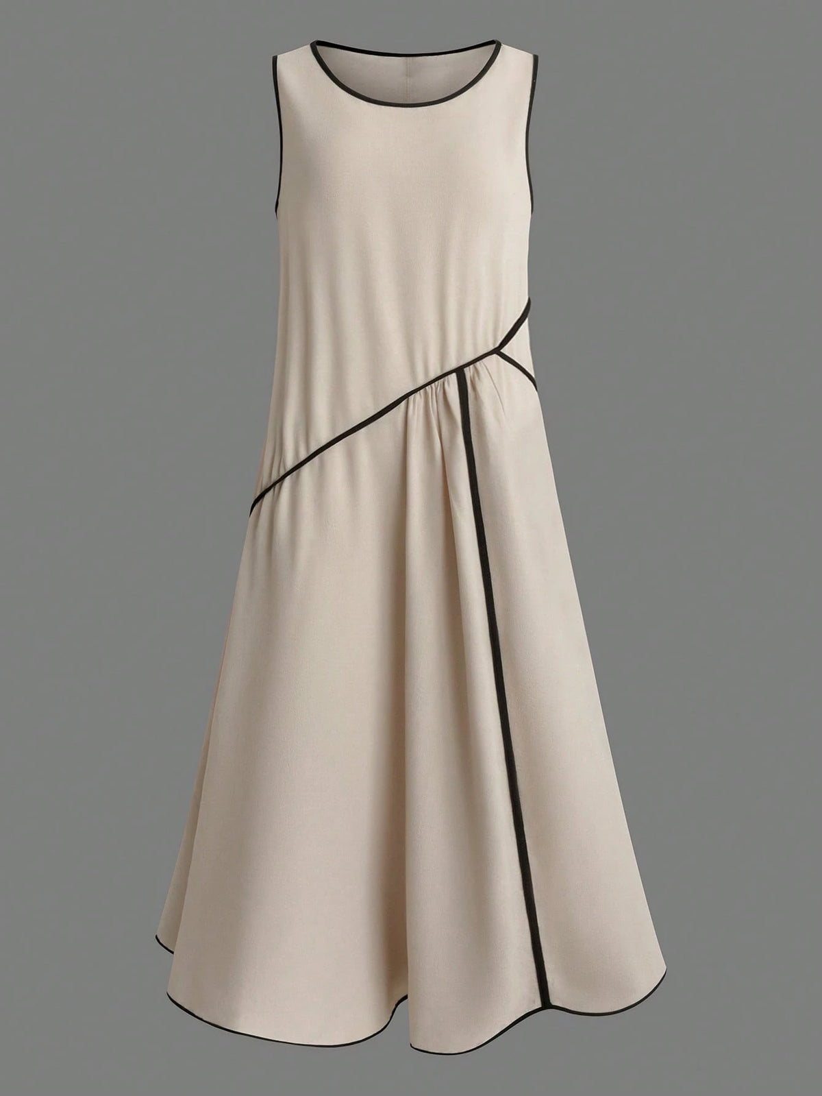 Elegant Casual Color Block Stripe Pocket A-Line Skirt Dress