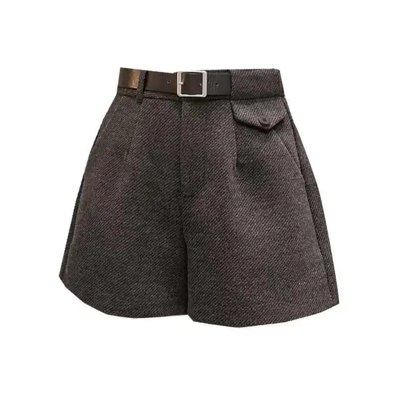 Woolen Loose High-Waisted Thick Boots Pants