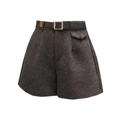 Woolen Loose High-Waisted Thick Boots Pants