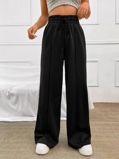 Sports straight tube loose fitting wide leg pants