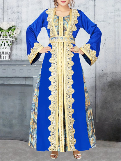 Elegant Robe Muslim Long Sleeve Abaya Dress