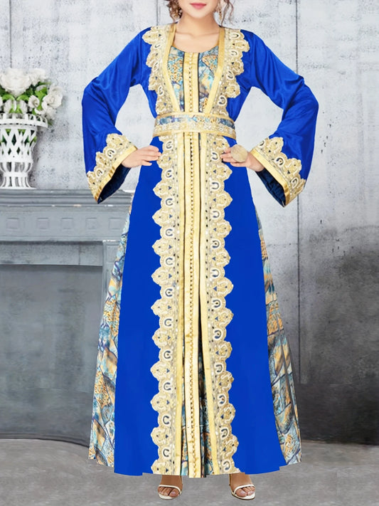 Elegant Robe Muslim Long Sleeve Abaya Dress