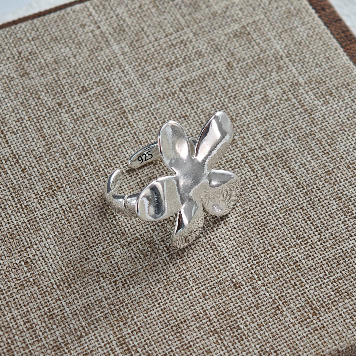 Sam Panda 925 Sterling Silver Simple Vintage Big Ball Ring