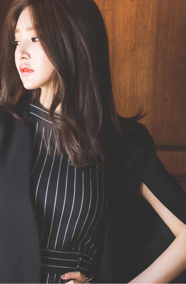 Sexy Tank Sleeveless High Waist Stripe Office Dress