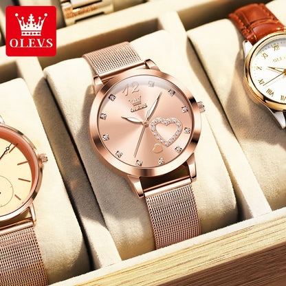 Quartz Stainless steel "Love" Dial Elegant Waterproof Luminous Quartz Watch