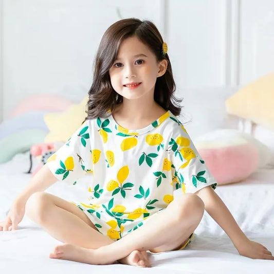 Baby Kids Cotton Cartoon Cat Pajamas Sets