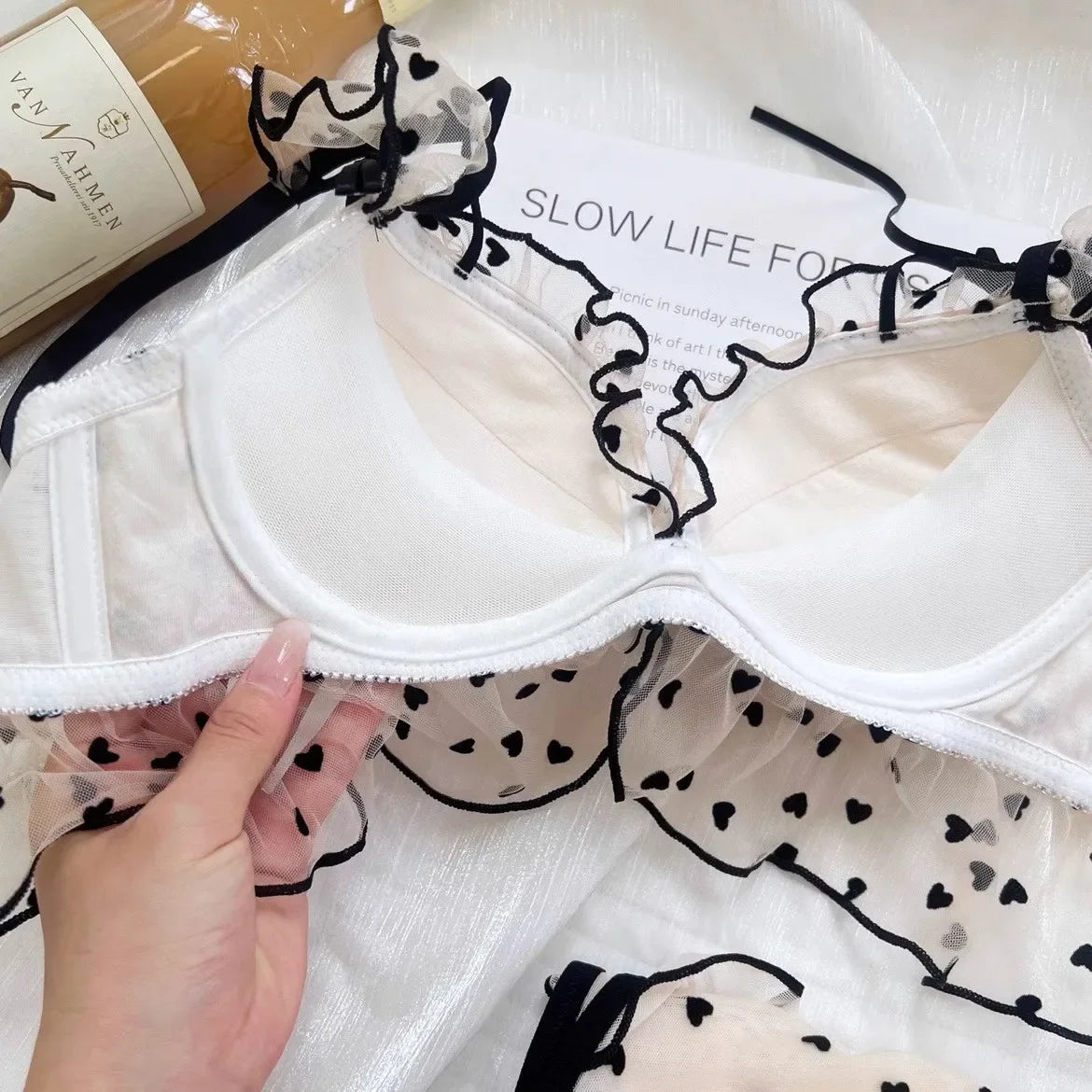 Japanese Mesh No-wire lace Underwear set Lingerie