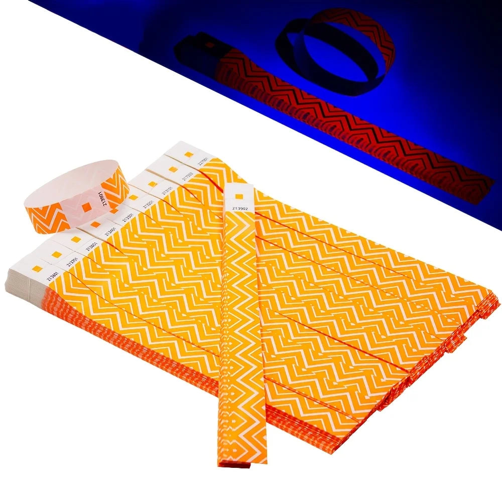 100/400pcs Fluorescent Numbered Wristbands