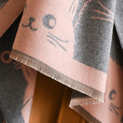 Cute Cat Cashmere Scarf