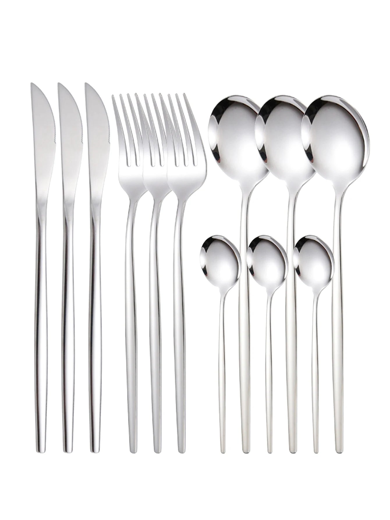 12pc Thin stainless steel cutlery set