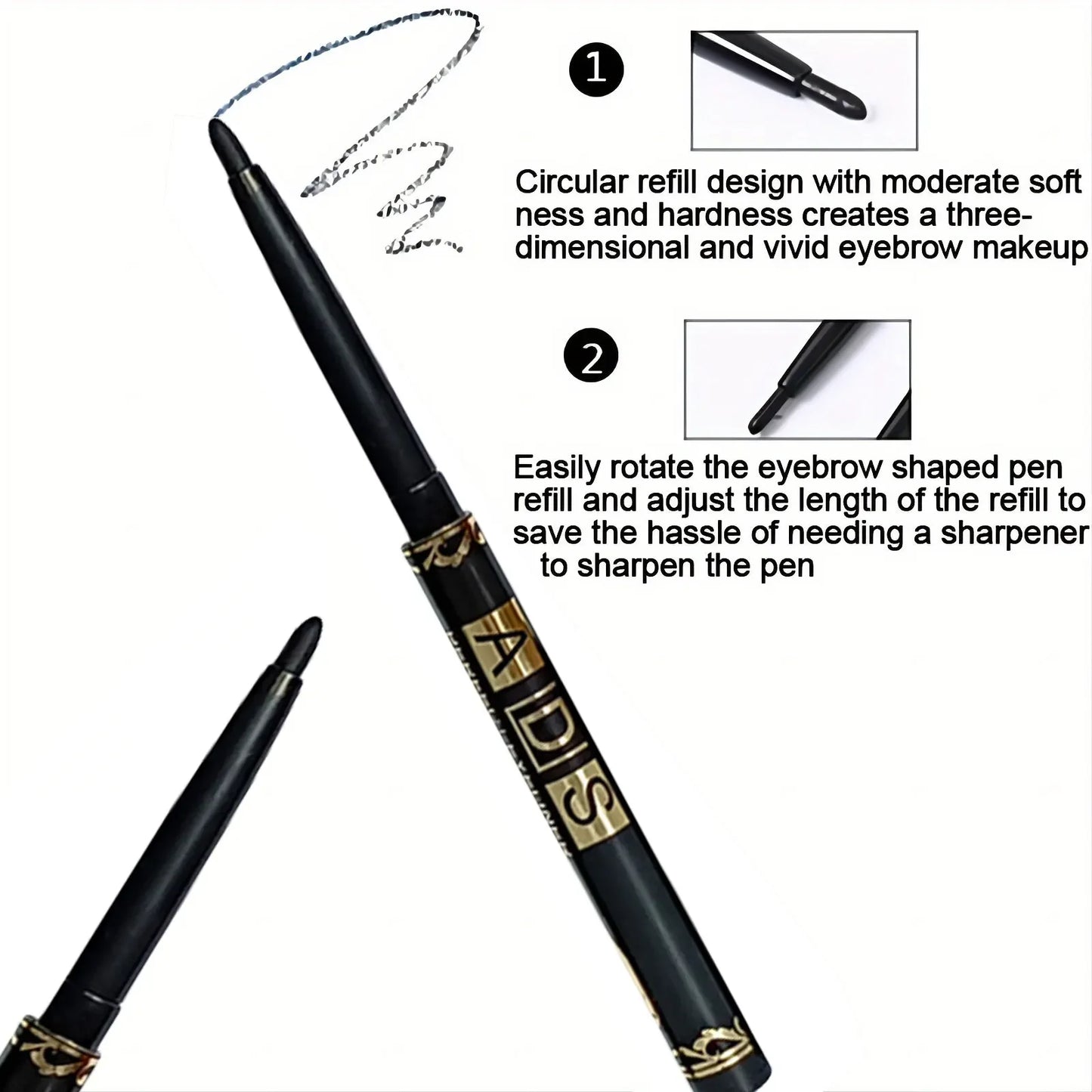 3PCS/9PCS Long-Lasting Waterproof Black Eyeliner Pencil