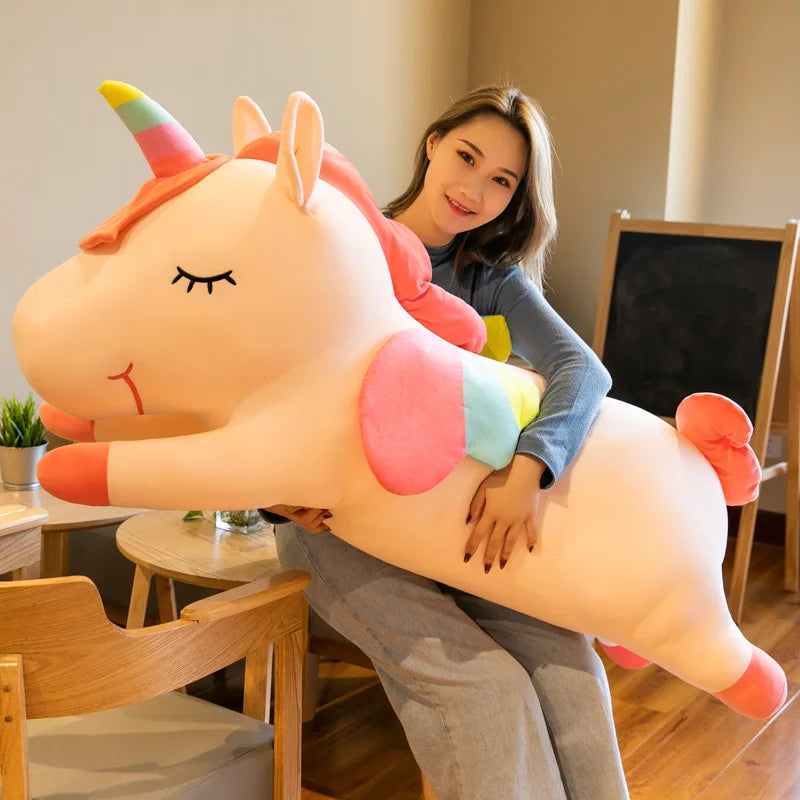 Cute Pony Plush Toy Rainbow Angel Unicorn Girl Heart Plush Doll